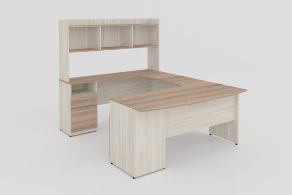 CONJUNTO EJECUTIVO C/PEDESTAL,CREDENZA Y LIBRERO: 160*210*160*75cm. ** - muebles de oficina en veracruz y xalapa