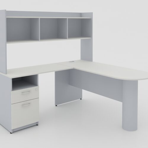 CONJUNTO SECRETARIAL TIPO PENINSULA C/LATERAL Y LIBRERO: 160*160*75cm. ** - muebles de oficina en veracruz y xalapa