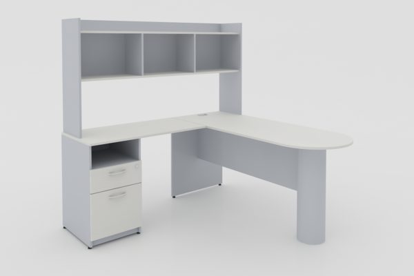 CONJUNTO SECRETARIAL TIPO PENINSULA C/LATERAL Y LIBRERO: 160*160*75cm. ** - muebles de oficina en veracruz y xalapa