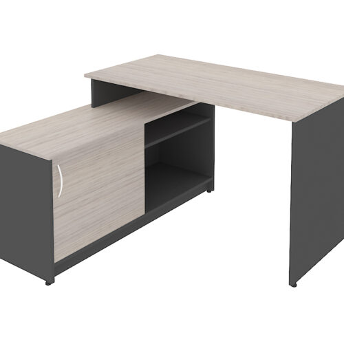 CONJUNTO "L" ESCRITORIO DE 120 X 60X 75, Y CREDENZA LATERAL PUERTA CORREDIZA DE 120 X 40X 55cm.AMBIDIESTRO IZQ/DER.. - muebles de oficina en veracruz y xalapa