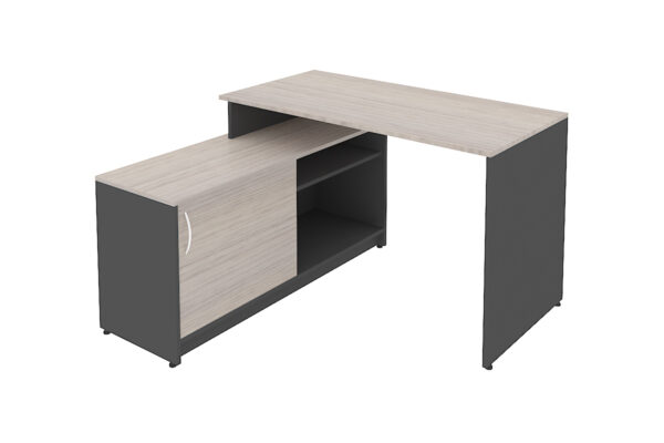 CONJUNTO "L" ESCRITORIO DE 120 X 60X 75, Y CREDENZA LATERAL PUERTA CORREDIZA DE 120 X 40X 55cm.AMBIDIESTRO IZQ/DER.. - muebles de oficina en veracruz y xalapa