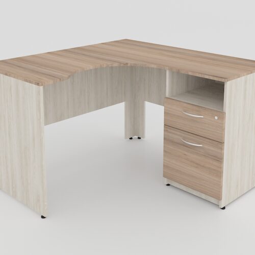 CENTRO DE TRABAJO 1 PEDESTAL DERECHO, 2 CAJONES Y PORTA PAPELES.120X120X60X50X75 ** - muebles de oficina en veracruz y xalapa