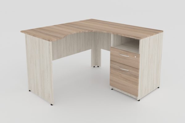 CENTRO DE TRABAJO 1 PEDESTAL DERECHO, 2 CAJONES Y PORTA PAPELES.120X120X60X50X75 ** - muebles de oficina en veracruz y xalapa