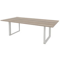 MESA DE REUNIONES CON CUBIERTA DE CRISTAL