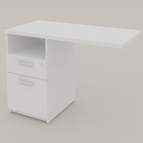 LATERAL IZQUIERDA, 2 CAJONES Y PORTA PAPELES DE 100 X 50 X 75cm. - muebles de oficina en veracruz y xalapa