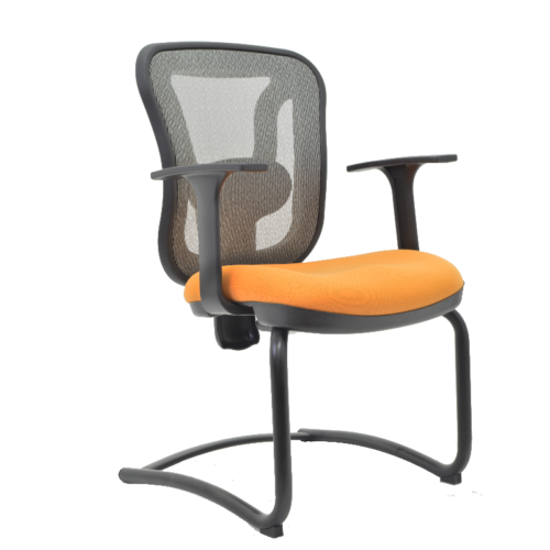 SILLON VISITA BASE TRINEO CROMADA, ASIENTO TELA Y RESPALDO MALLAFLEX - muebles de oficina en veracruz y xalapa