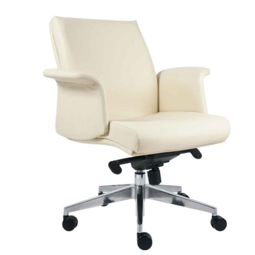 SILLON EJEC.RESPALDO BAJO, NEUMATICO, MEC.RODILLA, BASE ALUMINIO TAPIZ PIEL/VINIL NEGRA - muebles de oficina en veracruz y xalapa