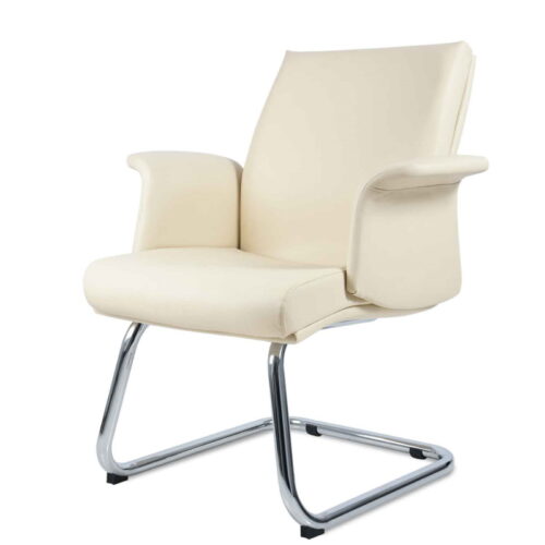 SILLON DE VISITA BASE TRINEO TUBULAR CROMADO TAPIZ PIEL/VINIL NEGRA - muebles de oficina en veracruz y xalapa