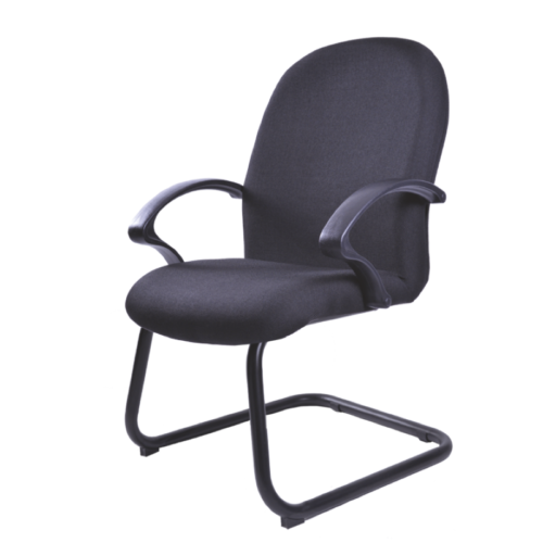 SILLON BOSTON DE VISITA BASE TRINEO ESMALTADA, SOLO EN TELA NEGRA - muebles de oficina en veracruz y xalapa