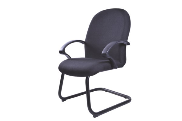 SILLON BOSTON DE VISITA BASE TRINEO ESMALTADA, SOLO EN TELA NEGRA - muebles de oficina en veracruz y xalapa