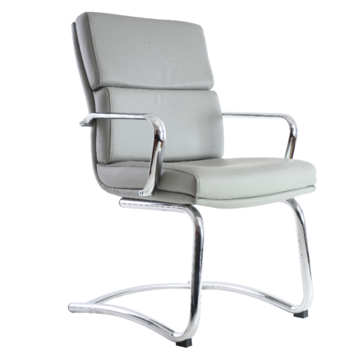 SILLON DE VISITA BASE TRINEO TUBULAR CROMADO TAPIZ PIEL/VINIL - muebles de oficina en veracruz y xalapa