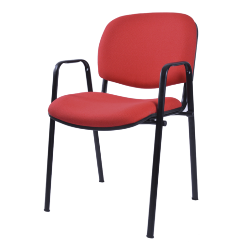 SILLA VISITA C/BRAZOS, 4 PATAS TUBULAR ELIPTICO, ESMALTE NEGRO, TAPIZ TELA - muebles de oficina en veracruz y xalapa