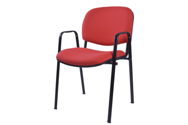 SILLA VISITA C/BRAZOS, 4 PATAS TUBULAR ELIPTICO, ESMALTE NEGRO, TAPIZ TELA - muebles de oficina en veracruz y xalapa