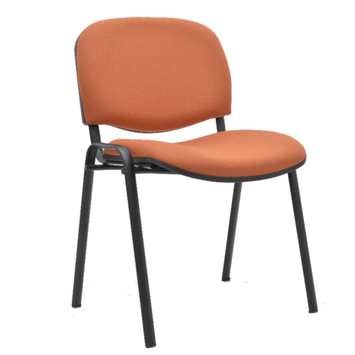 SILLA VISITA APILABLE, 4 PATAS TUBULAR ELIPTICO, ESMALTE NEGRO, TAPIZ TELA - muebles de oficina en veracruz y xalapa