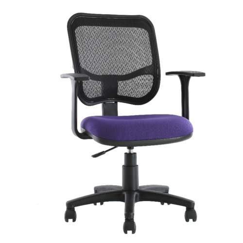 SILLA OP.C/BRAZOS, ASIENTO EN TELA Y RESP. MALLAFLEX, AJUSTE NEUMATICO BASE NEGRA ** - muebles de oficina en veracruz y xalapa