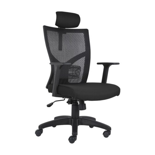 SILLON EJECUTIVO C/CABECERA ASIENTO TELA Y RESP. MALLA, NEUMATICA BASE NEGRA ** - muebles de oficina en veracruz y xalapa
