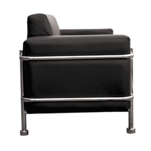 SOFA 1 PLAZA ERGONOMICO,BRAZOS TAPIZ PIEL,TUBULAR CROMO MED.:F-95*F-73*A-82cm. - muebles de oficina en veracruz y xalapa