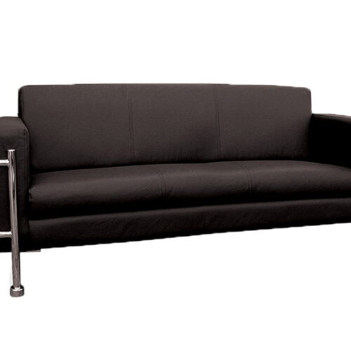 SOFA 3 PLAZAS ERGONOMICO,BRAZOS TAPIZ PIEL,TUBULAR CROMO MED:F-200*F-73*A-82cm. - muebles de oficina en veracruz y xalapa