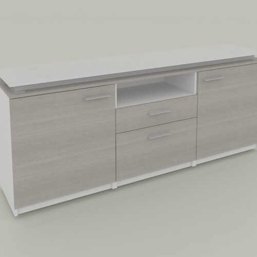 CREDENZA; 2 CAJONES Y PTAS ABATIBLES, CUBIERTA MELAMINA / MELAMINA: 180 X 40 X 75 A 28mm. - muebles de oficina en veracruz y xalapa