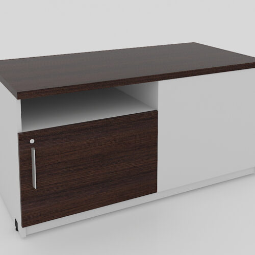 CREDENZA BAJA DOBLE VISTA, CON NICHO, PUERTA ABATIBLE Y ENTREPAÑO A MEDIO FONDO, DE 1.20X0.60X0.60 - muebles de oficina en veracruz y xalapa