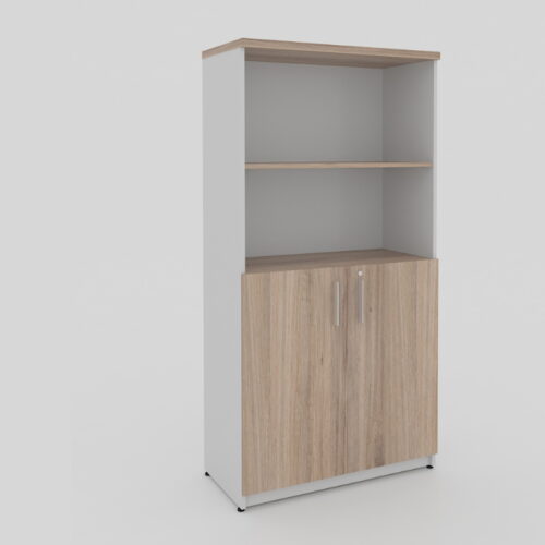 LIBRERO ALTO CON PUERTAS BAJAS Y 2 ENTREPAÑOS 80 X 40 X 160cm. - muebles de oficina en veracruz y xalapa