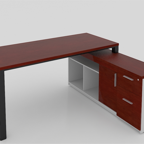 MÓDULO DERECHO SQ BLACK DE 1.80 *0.80, FALDÓN METALICO, CON CREDENZA DE 1.60*0.40*H0.63M, CUBIERTA MELAMINICA CAL 28MM - muebles de oficina en veracruz y xalapa