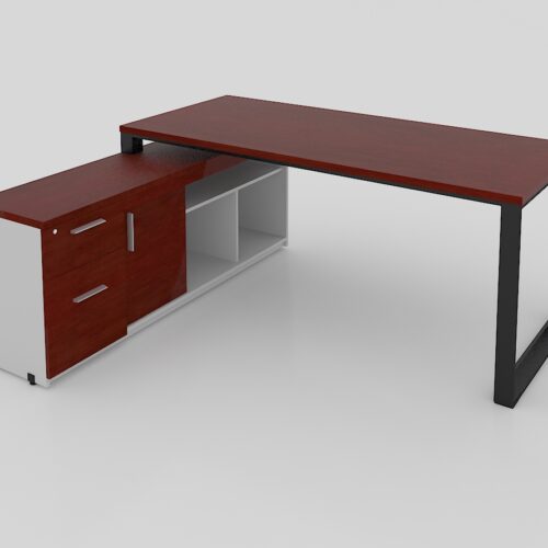 MÓDULO IZQUIERDO SQ BLACK DE 1.80 *0.80, FALDÓN METALICO, CON CREDENZA DE 1.60*0.40*H0.63M, CUBIERTA MELAMINICA CAL 28MM - muebles de oficina en veracruz y xalapa