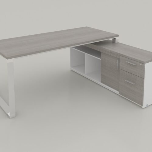 MÓDULO EJECUTIVO DERECHO SQ ALUM DE 1.80 * 0.80, CON FALDÓN METALICO Y CREDENZA DE 1.60*0.40*H0.63M, CUBIERTA MELAMINA CAL 28MM - muebles de oficina en veracruz y xalapa