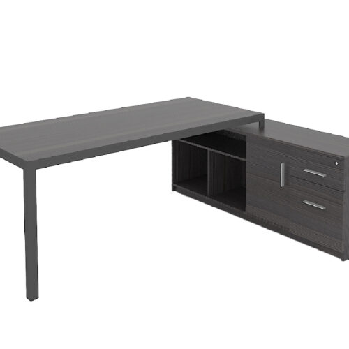 MÓDULO DERECHO STUDIO EJECUTIVO DE 1.80 *0.80, CON CREDENZA DE 1.60*0.40*H0.63M PATAS TRIANGULARES COLOR ANTRACITA *0.800*H0.63M