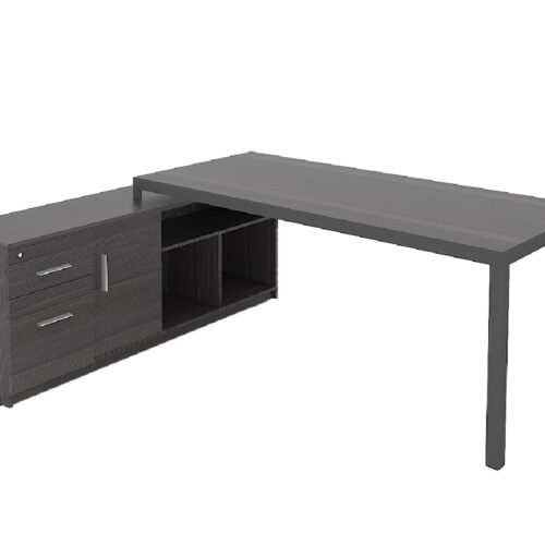 MÓDULO DERECHO STUDIO EJECUTIVO DE 1.80 *0.80, CON CREDENZA DE 1.60*0.40*H0.63M PATAS TRIANGULARES COLOR ANTRACITA *0.800*H0.63M
