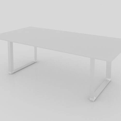 MESA DE REUNIONES SQ ALUM, DE 2.40 * 1.20M, CUBIERTA CRISTAL TEMPLADO 12.7mm CANTOS PULIDOS - muebles de oficina en veracruz y xalapa