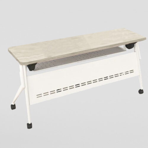 MESA PLEGABLE DE 120 X 60, CUBIERTA MELAMINA CAL.28mm. ESTRUCTURA BLANCA