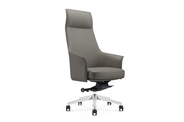 SILLON EJECUTIVO RESPALDO ALTO, MECANISMO SYNCRO, BASE ALUMINIO PULIDO TAZ PEIL NEGRA O TAUPE - muebles de oficina en veracruz y xalapa