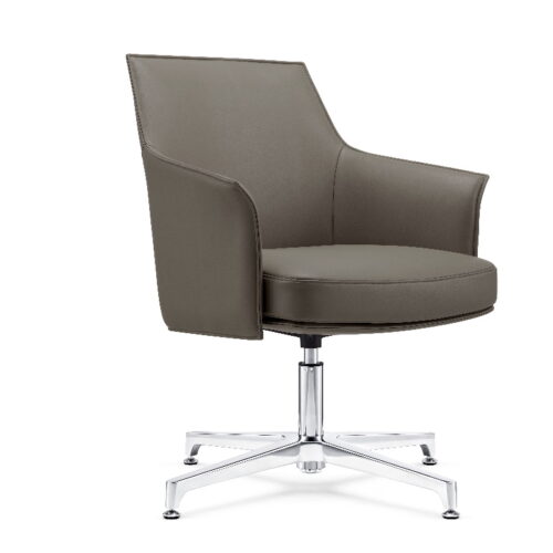 SILLON EJECUTIVO RESPALDO MEDIO, BASE TRINEO CROMADO,TAZ PEIL NEGRA O TAUPE - muebles de oficina en veracruz y xalapa