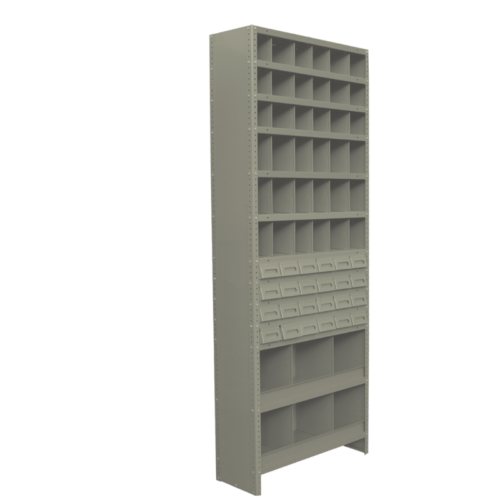ESTANTE COMBINADO DE 92*30*221cm. 24 CAJONES Y 36 DIVISIONES ALTAS Y 6 BAJAS