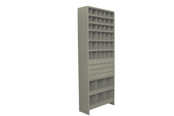 ESTANTE COMBINADO DE 92*30*221cm. 24 CAJONES Y 36 DIVISIONES ALTAS Y 6 BAJAS