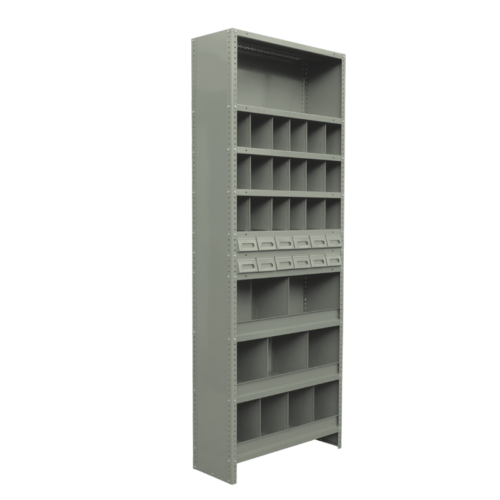 ESTANTE COMBINADO DE 92*30*221cm. 12 CAJONES, ESPACIO Y 18 DIVISIONES ALTAS Y 9 BAJAS