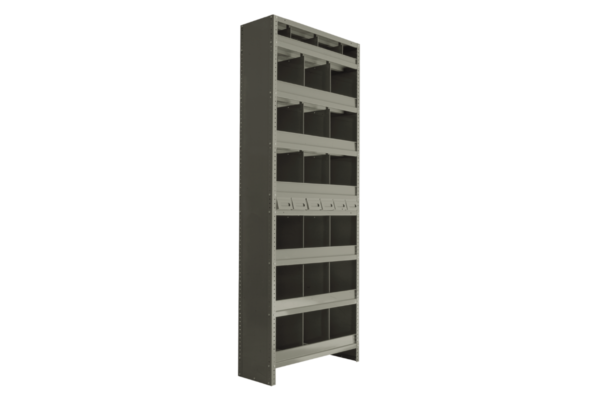 ESTANTE COMBINADO DE 92*30*221cm. 6 CAJONES Y 13 DIVISIONES ALTAS Y 9 BAJAS