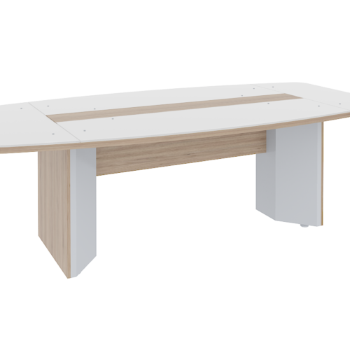 MESA TIPO BOTE DE 180 X 120 X 75cm. A 28mm. BASE DESMONTABLE Y CUBIERTA CRISTAL - muebles de oficina en veracruz y xalapa
