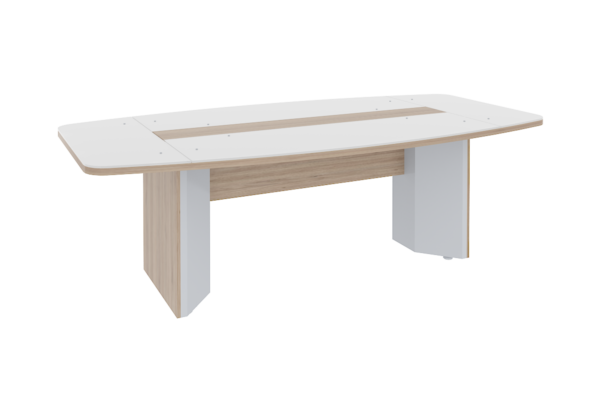 MESA TIPO BOTE DE 180 X 120 X 75cm. A 28mm. BASE DESMONTABLE Y CUBIERTA CRISTAL - muebles de oficina en veracruz y xalapa