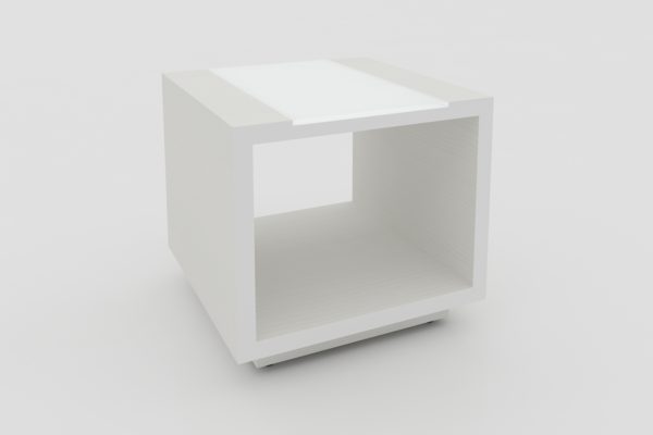 MESA ESQUINERA DE 50 X 45 X 45cm. CUBIERTA CRISTAL - muebles de oficina en veracruz y xalapa