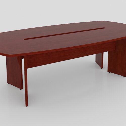 MESA DE JUNTAS SEMIOVALDA DE 2.40X1.20X0.75 CAL. 28MM TODA MELAMINA CON BASE ANGULAR - muebles de oficina en veracruz y xalapa