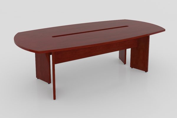 MESA DE JUNTAS SEMIOVALDA DE 2.40X1.20X0.75 CAL. 28MM TODA MELAMINA CON BASE ANGULAR - muebles de oficina en veracruz y xalapa