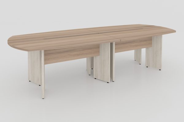 MESA DE JUNTAS SEMIOVALDA DE 3.00X1.20X0.75 CAL. 28MM TODA MELAMINA CON BASE ANGULAR - muebles de oficina en veracruz y xalapa