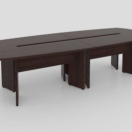 MESA DE JUNTAS SEMIOVALDA DE 3.50X1.20X0.75 CAL. 28MM TODA MELAMINA CON BASE ANGULAR - muebles de oficina en veracruz y xalapa