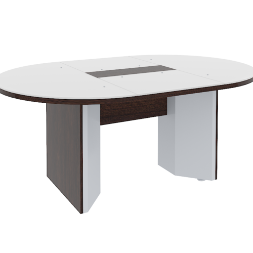 MESA OVALADA DE 180 X 120 X 75cm. A 28mm. PATA DESMONTABLE Y CUBIERTA CRISTAL - muebles de oficina en veracruz y xalapa