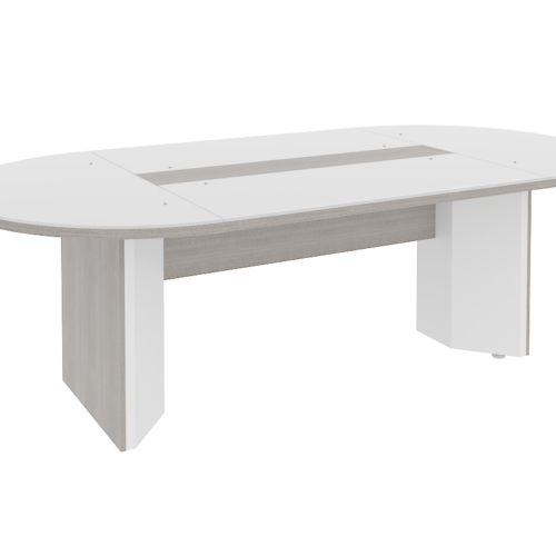 MESA OVALADA DE 240 X 120 X 75cm. A 28mm. BASE DESMONTABLE Y CUBIERTA CRISTAL - muebles de oficina en veracruz y xalapa