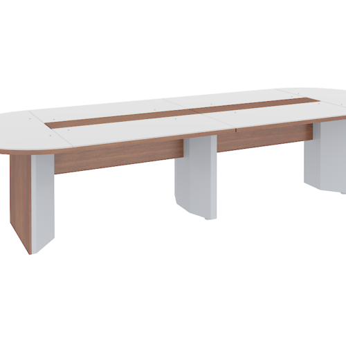 MESA OVALADA DE 350 X 120 X 75cm. A 28mm. BASE DESMONTABLE Y CUBIERTA CRISTAL - muebles de oficina en veracruz y xalapa
