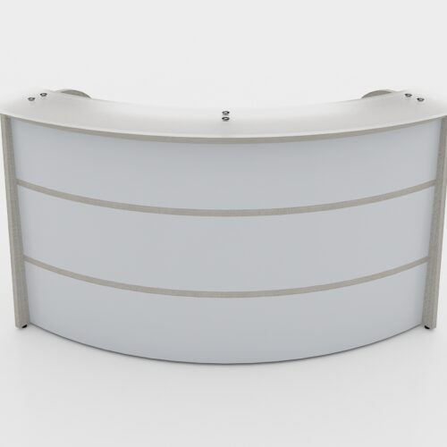 MOSTRADOR CURVO FRENTE ALUMINIO CUBIERTA CRISTAL DE ALTURA 110 X 180°/ - muebles de oficina en veracruz y xalapa