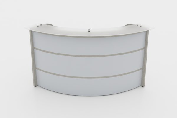 MOSTRADOR CURVO FRENTE ALUMINIO CUBIERTA CRISTAL DE ALTURA 110 X 180°/ - muebles de oficina en veracruz y xalapa